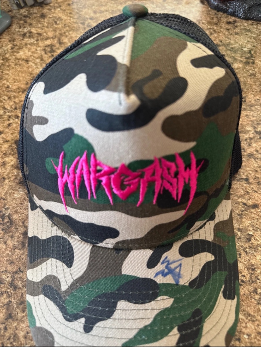 *signed* Wargasm Band Truckee Hat  Trucker Hat with Pink Embroidered Logo